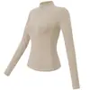 Ropa de yoga con media cremallera transfronteriza para mujer, otoño e invierno, ajustada, deportiva, de manga larga, para correr, fitness, entrenamiento, top de pilates