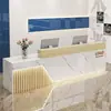 Recepção de Empresa, Balcão de Loja de Roupas Pequena, Balcão de Caixa Registradora, Balcão Moderno Minimalista de Luxo Leve para Salão de Beleza