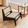 Nórdico Casual Ratán Canguro Chandigarh Puf Reclinable Individual Balcón Madera Maciza Sofá Silla