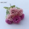 Crisantemo bola de simulación flor de mango pequeño decoración del hogar flor de crisantemo bola de 6 cabezas arte floral estilo pastoral flor suave para sostener con la mano flor falsa de comercio exterior
