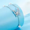Moda Súper Hada Collar de Perlas Versátil para Mujer Cadena para Clavícula de Mariposa Elegante de Gama Alta Lujo Ligero Cadena para el Cuello Estilo Frío