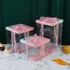 Caja de Pastel Transparente Caja de Embalaje 4 pulgadas 6 pulgadas 8 pulgadas 10 pulgadas Caja para Pastel de Cumpleaños Caja de Embalaje para Horneado Doble Capa Elevada