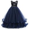Nuevo Vestido de Boda de Verano Europeo y Americano para Niños Transfronterizo AliExpress Vestido de Princesa Vestido de Encaje Bordado Ponte para Niña