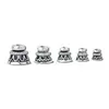 Joyería de Plata S925 Accesorios DIY Plata Tailandesa Antigua Retro Calada Pagoda Florero Versátil Borla de Pulsera Sombrero