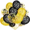 Set de Globos con Confeti Negro Dorado para 16 18 30 40 50 60 Años Combinación Decoración para Fiesta de Cumpleaños de Adultos