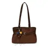 Bolso de hombro de gran capacidad, elegante, con diseño minimalista, aire retro y atractivo casual. Presenta una correa de cuero plisada y un asa de mano, lo que la convierte en un bolso versátil para mujer.