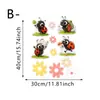 Película de Color Electrostática Flor Abeja Dibujo Animado Transfronteriza Decoración del Hogar Película Arcoíris Florales Mariquita Fresca Pegatina para Vidrio de Ventana