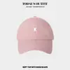 2025 Nuevo Gorra Rosa Dulce Rosa de Primavera y Verano para Mujer Aumentada Profundización Todo Fósforo Letra Suave Gorra de Béisbol para Hombre