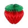 Decoração de Bola de Favo de Mel de Morango Fruta Papel Favo de Mel Pingente Arranjo de Atmosfera de Festa de Aniversário Pingente de Decoração de Favo de Mel