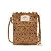 Bolso de Hombro Hueco Tejido Estilo Bosque para Niños y Niñas, Bolso Cruzado Infantil Vintage con Borla, Monedero Lindo con Colgante de Estrella de Mar
