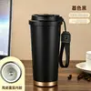 Taza térmica muy elegante para viajes y uso en la oficina, revestimiento interior de acero inoxidable 316, opción de doble bebida, con correa de asa, personalizable, taza de café al por mayor