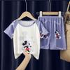 Pijama infantil Meninos de manga curta verão fino pijama feminino desenho animado 11 anos de idade médio e grande verão para crianças homewear meninos