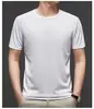 Camiseta de Manga Corta Transfronteriza Camiseta Sencilla para Hombre Verano Nueva Camiseta de Manga Media Cuello Redondo Top de Color Puro Camiseta de Cuello Redondo Dropshipping