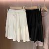 Saia de Bolo Branca Evasê de Tencel Inteligente e Divertida Shorts Culotte Curtos de Cintura Alta Estilo Verão Feminino D0417B