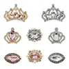 Broche de Corona de Aleación de Cristal y Pedrería de Nuevo Estilo Transfronterizo, Pin de Solapa Sencillo y Elegante para Traje