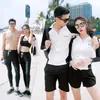 Traje de Buceo Coreano Pareja Femenina Manga Larga Medusa Traje de Baño Dividido Cremallera Pantalones Protección Solar Traje de Snorkel Delgado