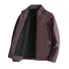 Chaqueta de Cuero con Terciopelo Nuevo 2024 para Hombre, Chaqueta de Cuero PU Otoño e Invierno Estilo Coreano Trendy Cuello Alto Chaqueta de Cuero para Motociclista