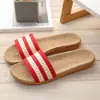 Chinelos Femininos de Linho Viscose para Interior Chão Verão Casa para Homens e Mulheres Casa de Casal Chinelos Largos Antiderrapantes para Convidados