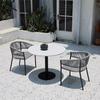 Mesa y Sillas de Exterior Modernas y Sencillas Combinación Patio Jardín Balcón Restaurante Cafetería Mimbre Tejido con Cuerda Mesa y Sillas de Comedor de Ocio