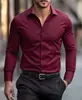 Camisa Casual Formal de Moda para Hombre Patrón de Estampado Digital Top Camisa Formal de Manga Larga