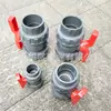 Válvula de Bola de Doble Rosca UPVC de 1 pulgada DN25pvc-u Válvula de Bola con Unión para Suministro de Agua 32upvc Válvula de Bola de Doble Rosca