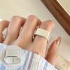 Anillo Ancho Mate Estilo Minimalista Fresco para Mujer, Diseño de Moda, Anillo Abierto Exquisito y Versátil, Anillo para Dedo Índice