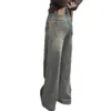 Tendencia Hong Kong estilo mujeres verano y principios de otoño 2026 nueva colección: jeans únicos, de pierna recta, corte holgado, estilo hip-hop, moda de alta calle, pantalones largos