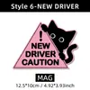 Novo Adesivo Refletivo Gato Preto Motorista Iniciante Divertido Motorista Iniciante Por Favor Espere Pacientemente Adesivo Magnético