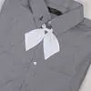 Sueño de conejo electrónico color sólido corbata de lazo jk punta pequeña flor de raíz de loto almidón rojo vino collar de uniforme japonés flor