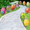 Nova Decoração de Páscoa Mais Vendida Transfronteiriça Conjunto de Ovos e Coelhos de Feliz Páscoa Placa para Jardim Externo