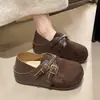 Otoño 2026 Mocasines de Dos Usos con Hebilla y Aumento Interno de Altura Velcros Suela Gruesa Zapatos de Mujer Retro Merade Zapatos de Vestir Mujer