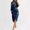Moda Femenina Europea y Americana Nueva Primavera/Verano Tienda Independiente de Amazon Vestido Sexy Holgado Regular Formal Vestido Largo