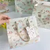 Estilo Ins Gato y Perro de Dibujos Animados Pintados a Mano Paraíso Lindo Bolsa de Regalo de Papel Bolso de Mano de Ropa de Alto Valor Tamaño Grande