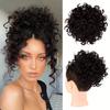 Moño de pelo rizado para mujer, peluca de fibra sintética rizada desordenada, estilo europeo y americano, accesorios para el cabello con cordón