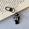 Llavero de gato y pez en blanco y negro, lindo colgante de animal pequeño de acrílico, accesorio de dibujos animados para mochila de estudiante, decoración de bolso