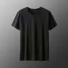 Nueva Camiseta Casual de Secado Rápido para Hombre Talla Grande Verano Delgado Cuello Redondo Holgada de Seda de Hielo Manga Corta Media Manga