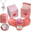 Amazon Caja de Joyería Rosa Flor Eterna Caja para Collar 214 Día de San Valentín 520 Tanabata Día de la Madre Regalo de Navidad