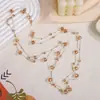 Nk-332 Collar Largo de Cristal Redondo Cadena para Suéter Se Puede Apilar Multicapa para Mujer Otoño Invierno Nuevo Accesorio de Ropa