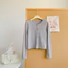 Nuevo Cardigan de Punto de Manga Larga con Botones, Chal Estilo Corto con Camisola Exterior, Top sin Mangas de Seda Hielo, Estilo Coreano Versátil