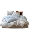 Estilo sem estampa nova versão AB de fio de algodão com agulha perfurada tingido em fio jacquard conjunto de quatro peças de roupa de cama de algodão Nantong têxtil para o lar