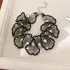 Colar de Pérolas com Renda de Contas Redondas, Corrente para Clavícula de Luxo Leve Nicho, Conjunto de Joias Estilo Retro Francês Atacado
