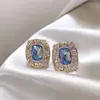 Brincos Ovais Banhados a Ouro Crepúsculo com Cravação de Diamantes e Argola de Prata Estilo Corte Francês com Design Único Venda por Atacado
