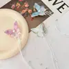 Grampo de Cabelo Rosa Doce com Laço e Franja de Pérola, Presilha Lateral Super Delicada para Menina, Acessório de Cabelo