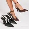 Novedades de Primavera: Elegantes Zapatos de Tacón Alto con Correas Cruzadas, Tacones Altos Puntiagudos Sexys y de Moda, Sandalias de Tacón de Aguja con Espalda Descubierta