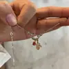 O Novo Colar com Pingente de Ursinho Gummy do Xiaohongshu é Moderno, Doce e Criativo, Corrente para Clavícula com Pingente de Clipe de Papel Corrente para Mulheres