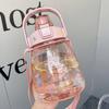 Botella de Agua de Gran Capacidad con Alto Atractivo Estético, Adecuada para Mujeres, Hecha de Plástico Duradero, Resistente a Altas Temperaturas y Golpes, Botella de Agua Deportiva Portátil para Estudiantes