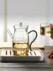 Tetera para uso doméstico con filtro, tetera Song estilo antiguo, juego de té, cafetera de té, transparente con tapa, asa colorida, tetera pequeña de mano