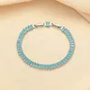Pulsera Rectangular Azul de Zirconia Microincrustada Transfronteriza, Lujo Ligero, Pulsera de Temperamento Retro, Pulsera Versátil de Nicho de Gama Alta para Mujer