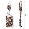 Lanyard floral pequeño fresco fácil de jalar fácil de jalar poliéster transferencia de calor lanyard pvc estampado de leopardo funda para tarjeta de certificado