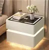 Mesita de Noche Inteligente Colgante para Dormitorio del Hogar, Gabinete de Noche de Madera Maciza, Gabinete de Almacenamiento Simple Multifuncional Minimalista Moderno de Lujo Ligero